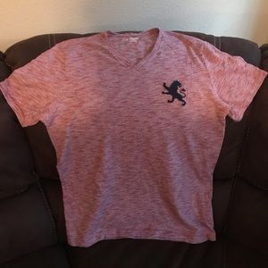 Express men’s light red v neck tee shirt
